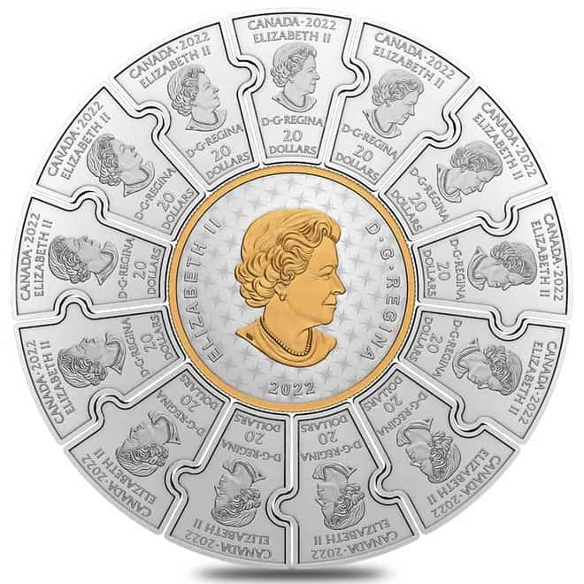 2022 Canada 16.15 oz Proof Silver Puzzle Coin Set - Canadian Passages .9999 Fine (w/Box & COA)
