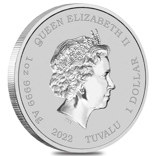 Box of 100 - 2022 1 oz Tuvalu The Simpsons Season's Greetings Silver Coin .9999 Fine BU In Cap