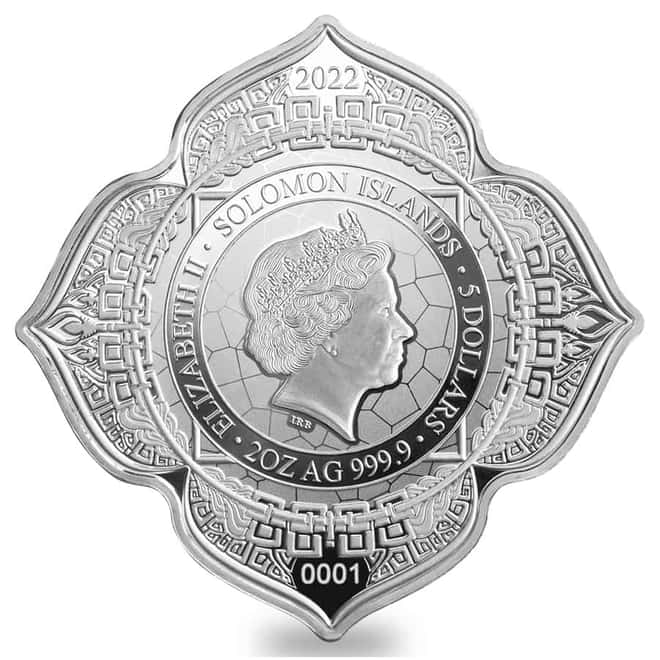 2022 Solomon Islands 2 oz Elephant of the 1st Chakra Colorized Silver Coin .9999 Fine (w/Box & COA)