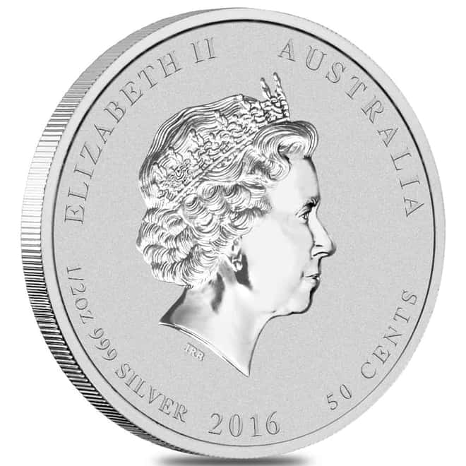 2016 1/2 oz Gilded Silver Lunar Year of The Monkey BU Australian Perth Mint In Cap