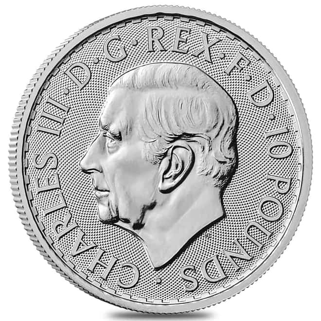 Tube of 25 - 2023 Great Britain 1/10 oz Platinum Britannia King Charles III Coin .9995 Fine BU