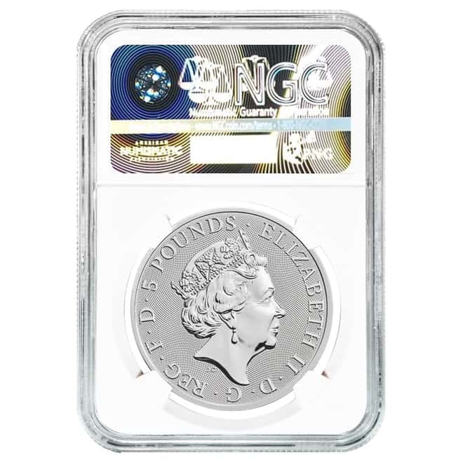 2020 Great Britain 2 oz Silver Queen's Beasts White Horse of Hanover Coin NGC MS 69 ER