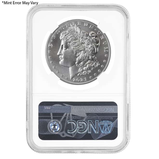 2021-D Morgan Silver Dollar Centennial NGC MS 69 ER Mint Error (Rev Struck Thru)