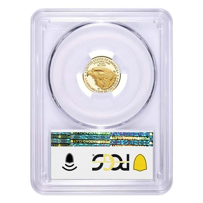 2021-W 1/10 oz $5 Proof Gold American Eagle Type 2 PCGS PF 70 FDOI DCAM