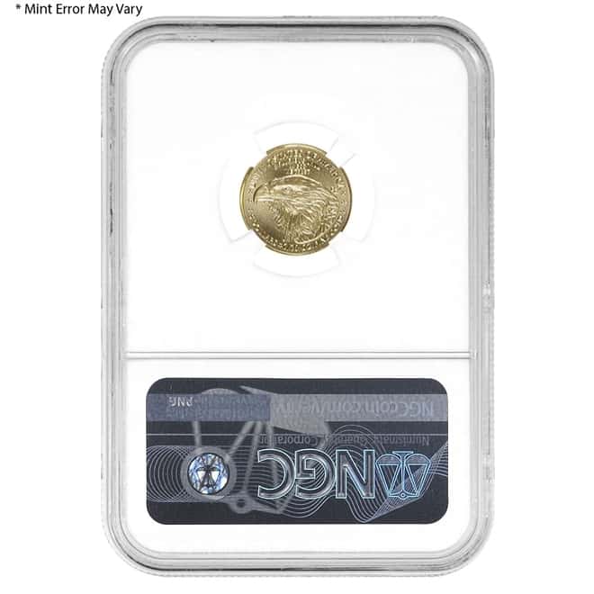 2021 1/10 oz Gold American Eagle Type 2 NGC MS 69 Mint Error (Rev Struck Thru)