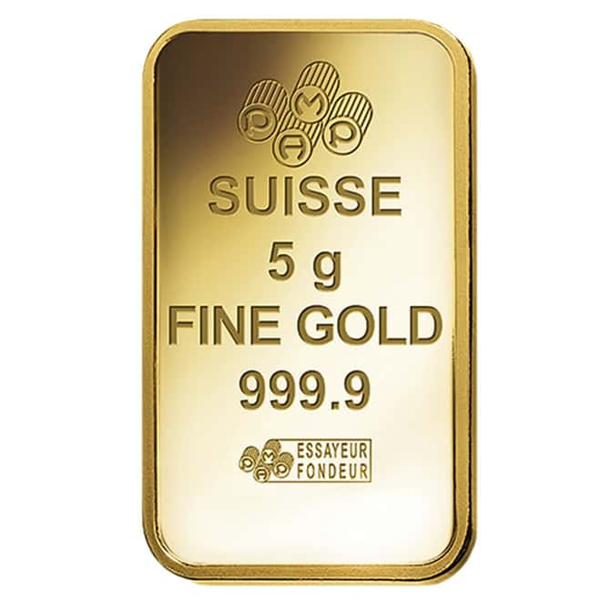 5 gram PAMP Suisse Gold Bar - Ka ´Bah, Mecca (in Assay) .9999 Fine