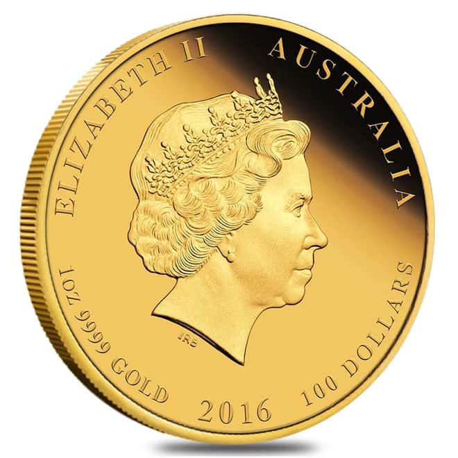 2016 1 oz Proof Colorized Australian Gold Monkey Coin