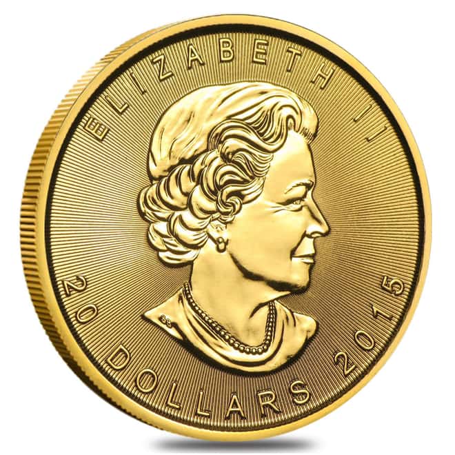 2015 1/2 oz Canadian Gold Maple Leaf (BU)