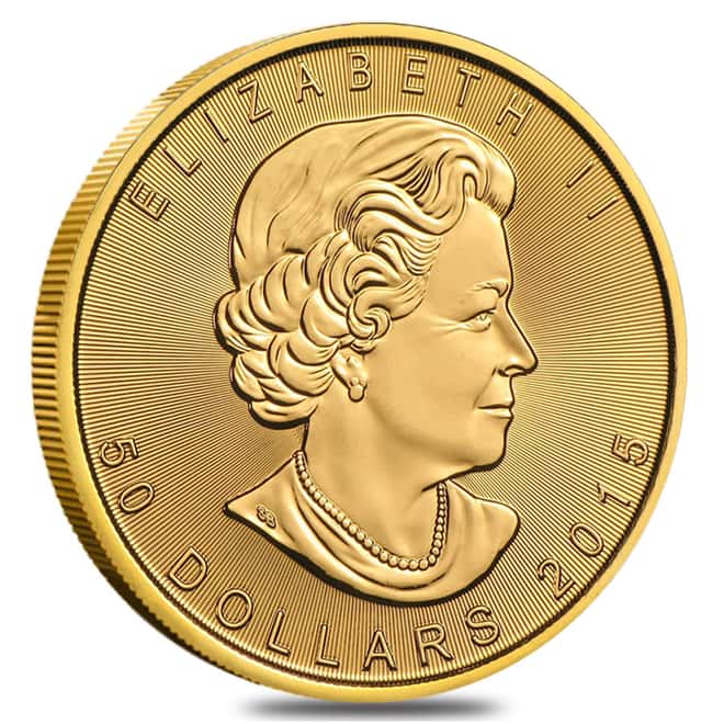 2015 1 oz Canadian Gold Maple Leaf $50 .9999 Fine Gold