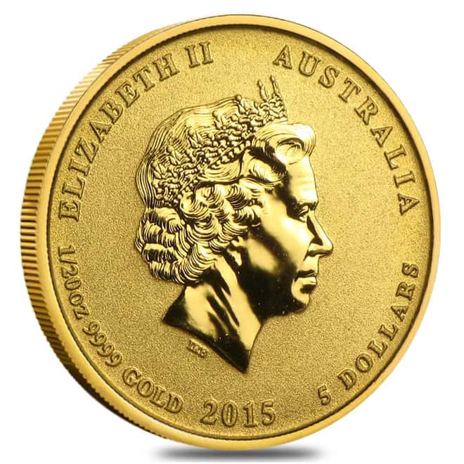 2015 1/20 oz Gold Lunar Year of the Goat .9999 Fine BU (In Capsule)