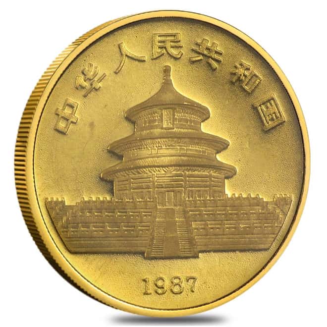 1987 S 1/4 oz Gold China Panda 25 Yuan Coin (Sealed)