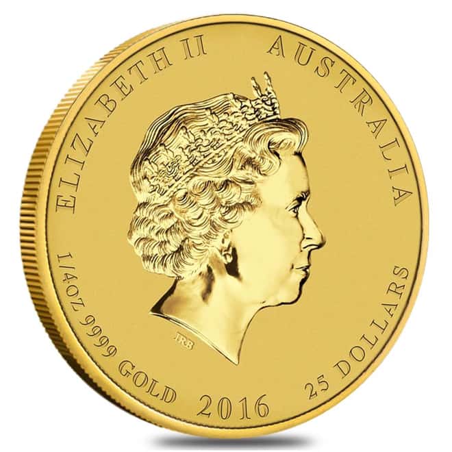 2016 1/4 oz Gold Year of The Monkey BU (In Capsule) - Australia Perth Mint