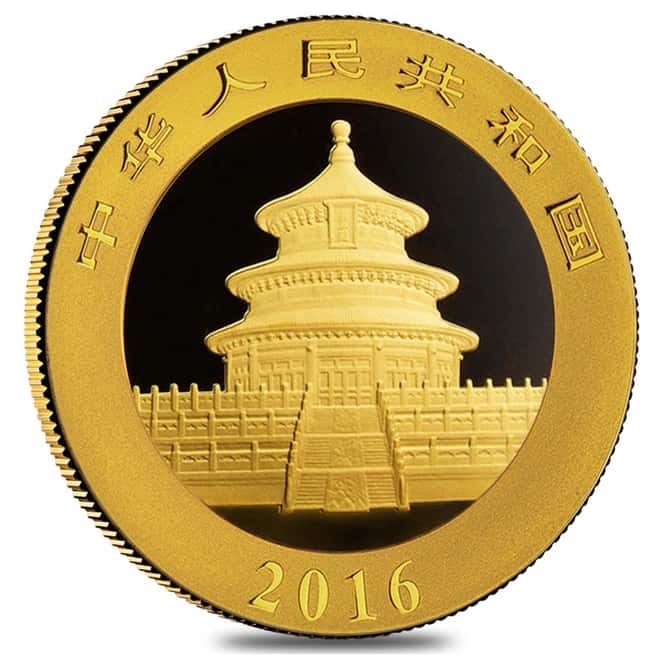 2016 3 Gram Chinese Gold Panda 50 Yuan .999 Fine BU (Sealed)