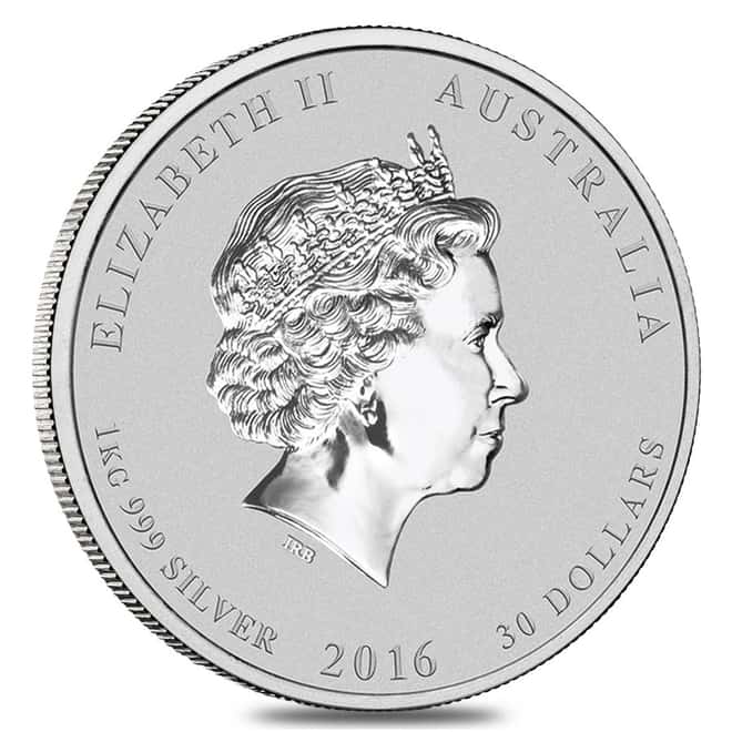 2016 1 Kilo Silver Lunar Year of The Monkey BU Australian Perth Mint In Capsule