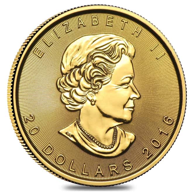 2016 1/2 oz Canadian Gold Maple Leaf $20 .9999 Fine BU (Sealed)