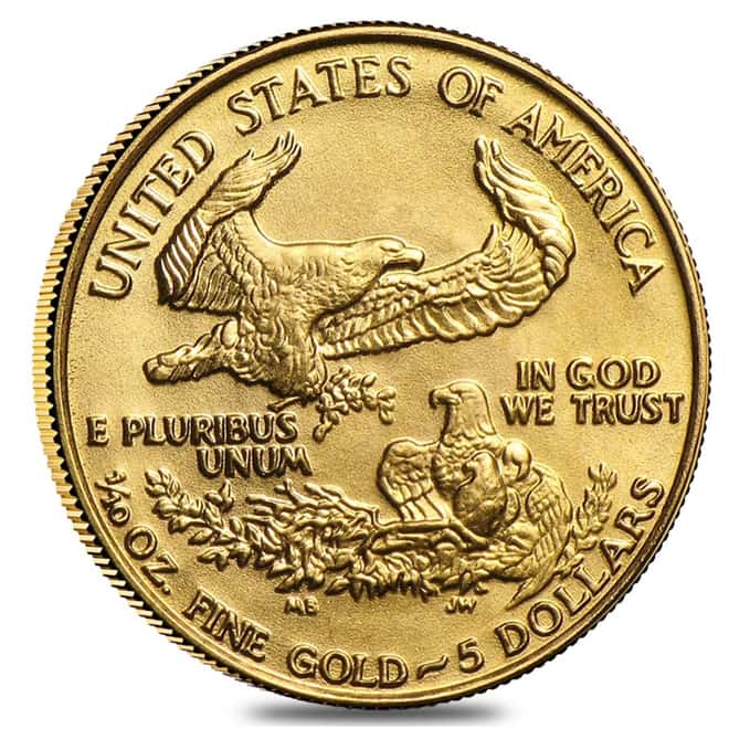 1986 1/10 oz $5 Gold American Eagle First Day of Issue Oct 20 1986 w/Official Mail Stamp