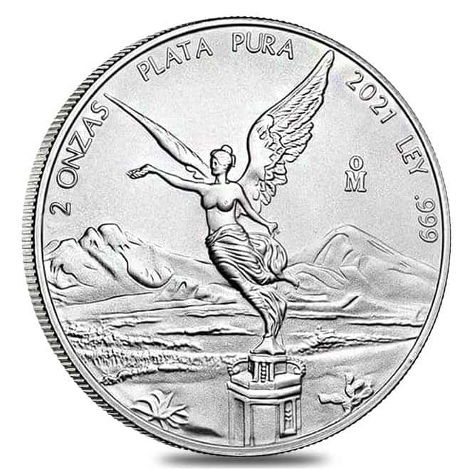 2021 2 oz Mexican Silver Libertad Coin .999 Fine BU