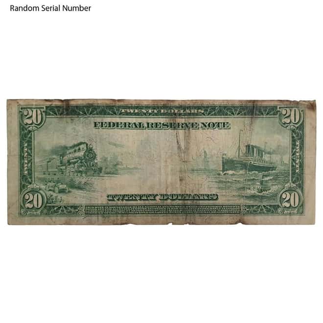 1914 $20 Federal Reserve Currency Note Blue Seal Cull