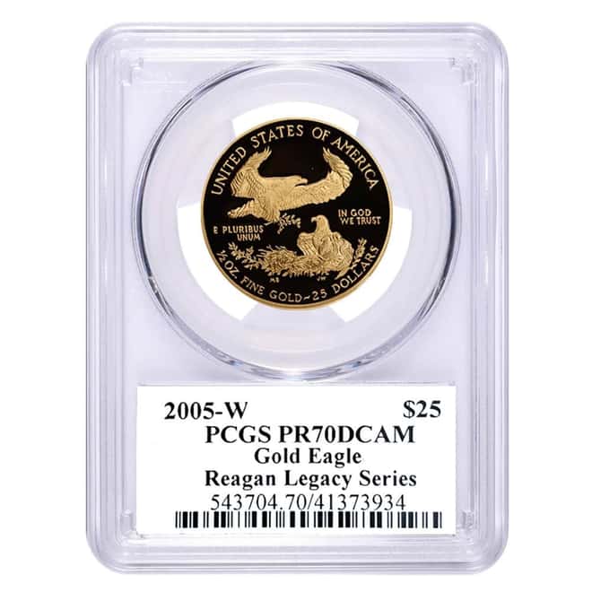 2005-W 1/2 oz $25 Proof Gold American Eagle PCGS PF 70 DCAM (Michael Reagan)