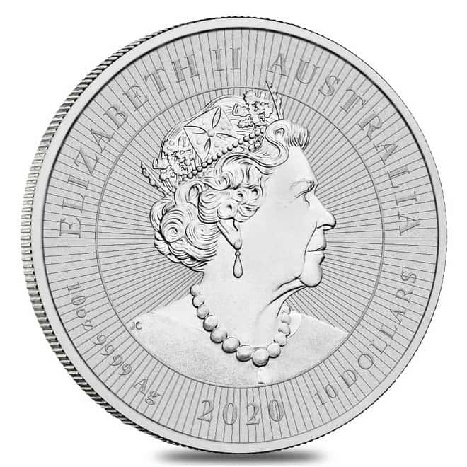 2020 10 oz Silver Australian Piedfort Kookaburra Perth Mint .9999 Fine BU Next Generation Series