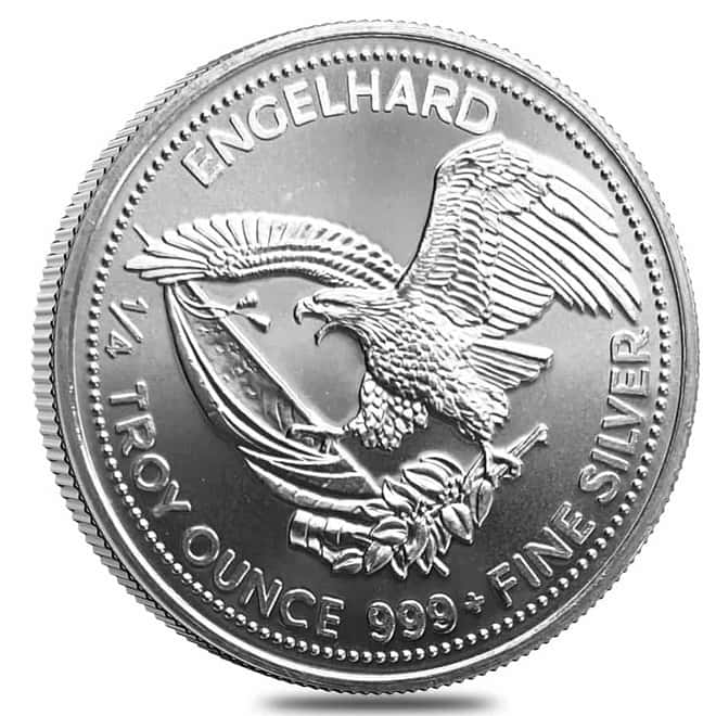 1/4 oz Engelhard Prospector Silver Round .999 Fine (Random Year)