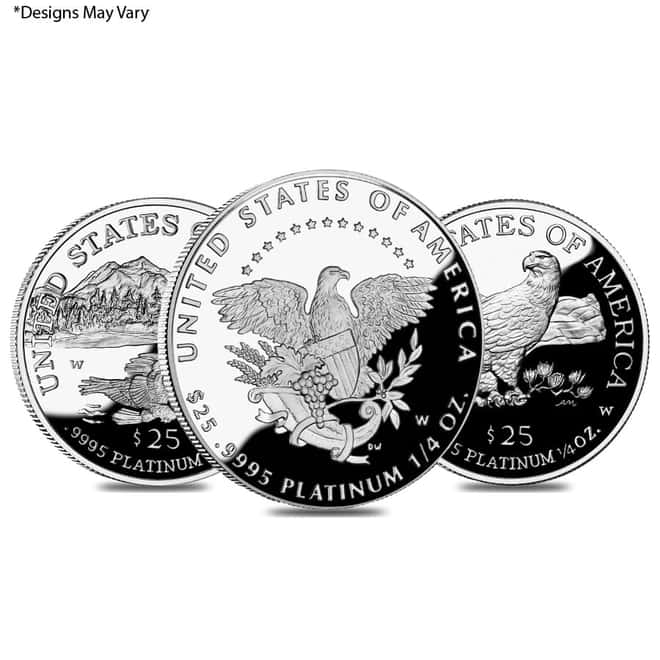 1/4 oz Proof Platinum American Eagle (Random Year, w/Box & COA)