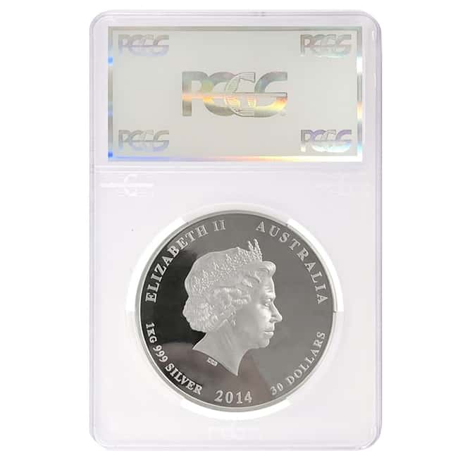 2014 1 Kilo Silver Lunar Year of The Horse Australian Perth Mint PCGS PF 70 First Strike