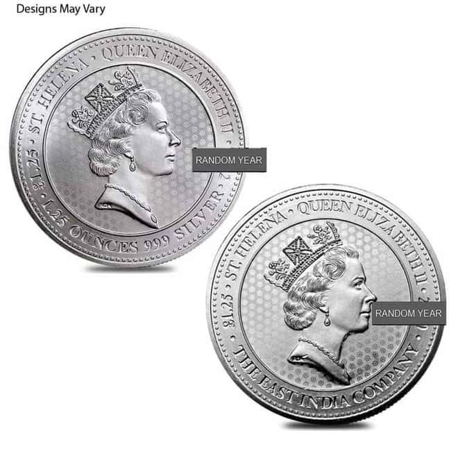 1.25 oz St. Helena Silver Guinea Coin BU (Random Year/Design)