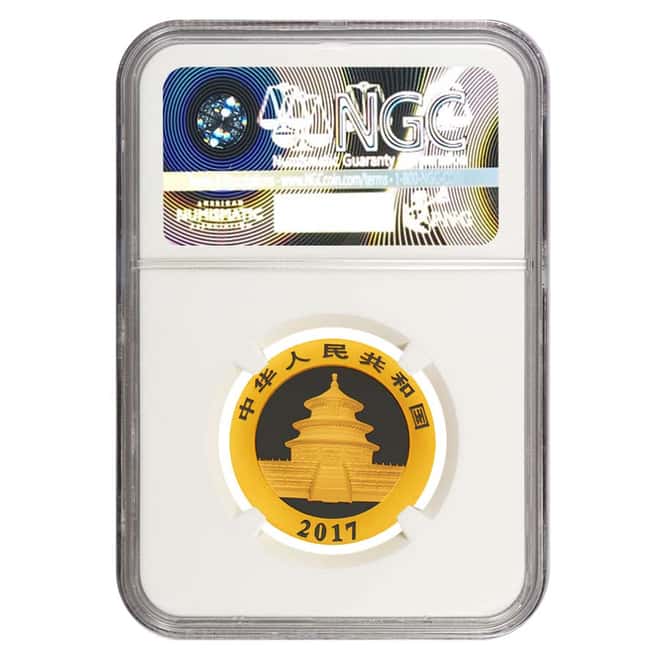 2017 15 Gram Chinese Gold Panda 200 Yuan NGC MS 70 Early Releases
