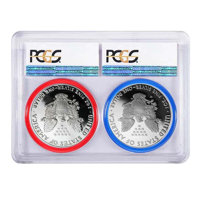 2017 W/S 1 oz Proof Silver American Eagle 2-Coin Set PCGS PF 70 DCAM First Strike (w/Gasket)
