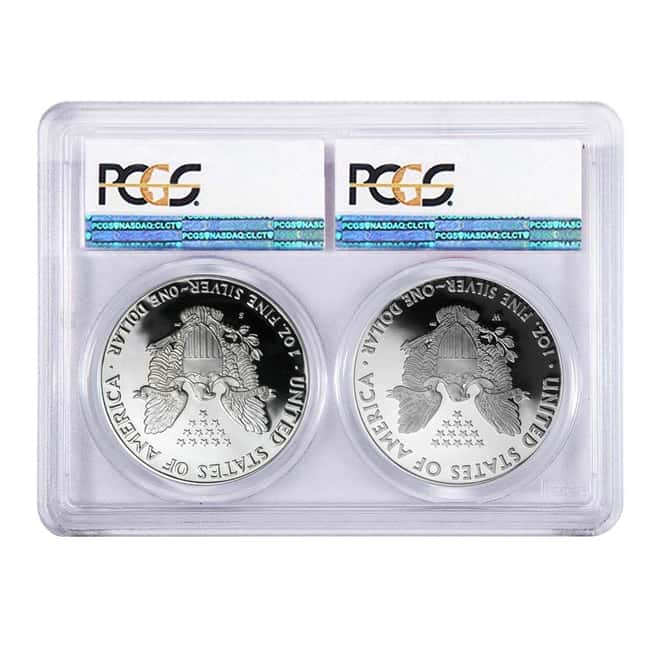 2017 W/S 1 oz Proof Silver American Eagle 2-Coin Set PCGS PF 69 DCAM First Strike