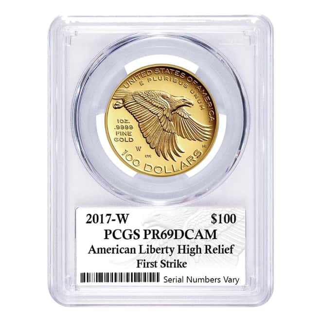 2017 W 1 oz $100 American Liberty High Relief Proof Gold Coin PCGS PF 69 First Strike (Liberty Label)