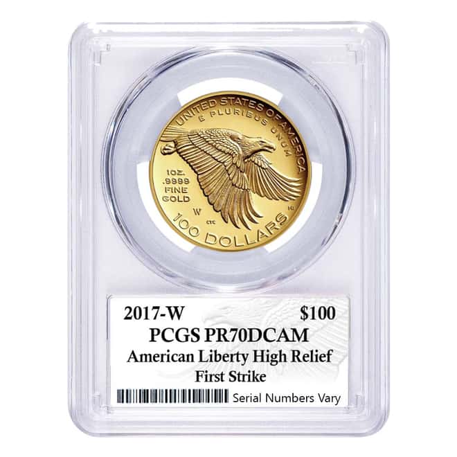 2017 W 1 oz $100 American Liberty High Relief Proof Gold Coin PCGS PF 70 First Strike (Liberty Label)