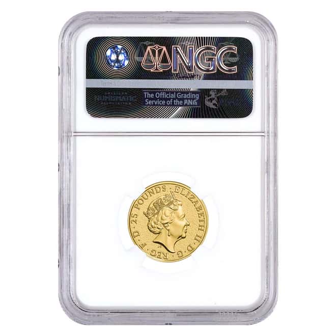 2017 Great Britain 1/4 oz Gold Queen's Beasts (Red Dragon) Coin NGC MS 70 Early Releases