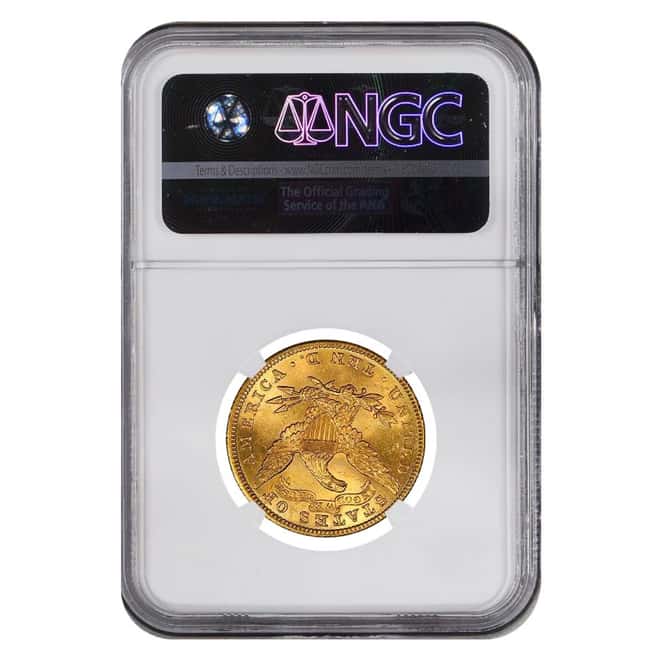 1893 $10 Liberty Head Gold Eagle Coin NGC MS 63+