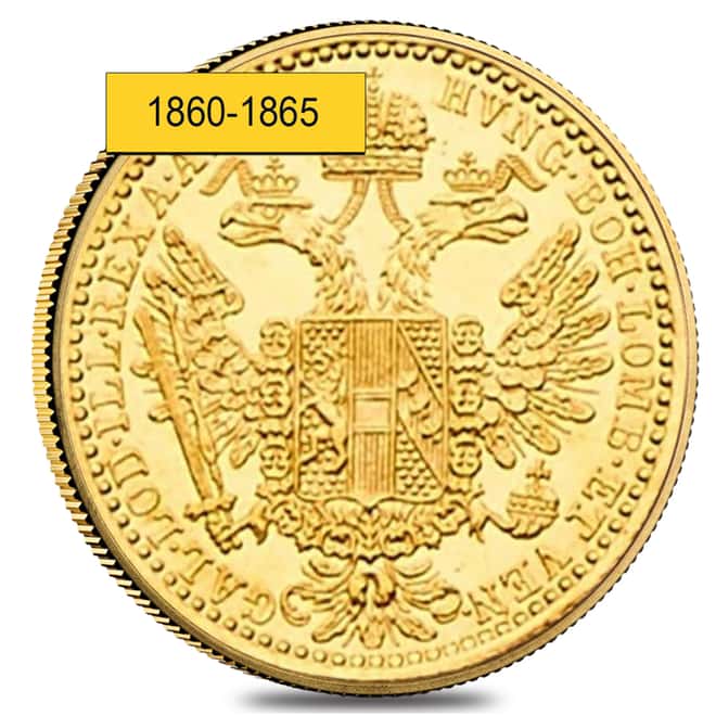 Austrian Gold 1 Ducat .1106 AGW AU/BU (Random Year, 1860-1865)