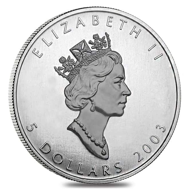 2003 1 oz Canadian Silver Maple Leaf .9999 Fine $5 Coin BU (Sealed)