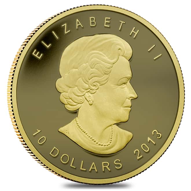 2013 1/4 oz $10 Canadian Proof Gold Polar Bear .9999 Fine (In Cap)