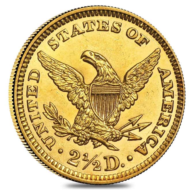 $2.5 Gold Quarter Eagle Liberty Head - Extra Fine XF (Random Year)