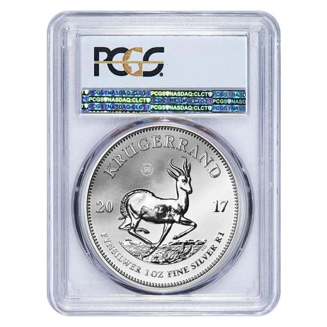 2017 South Africa 1 oz Silver Krugerrand PCGS SP 69 First Strike - 50th Annv. Privy (w/COA)