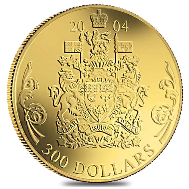 2004 Canada $300 Quadruple Cameo 60 gram 14 Karat Proof Gold Coin (w/Box & COA)