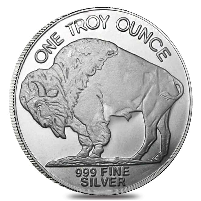 Roll of 20 - 1 oz Silver Buffalo Design Generic Rounds .999 Fine