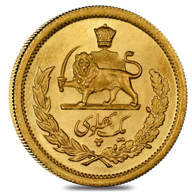 Iran 1 Pahlavi Gold Coin AU/BU .2354 oz AGW (Random Year)
