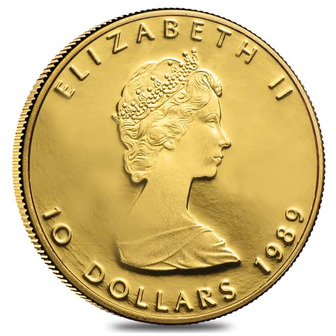 1989 1/4 oz $10 Canadian Gold Proof Maple Leaf .9999 Fine Gold (Capsulated)