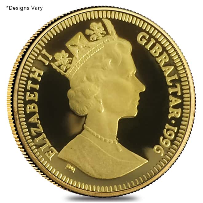1996 1/10 oz Gibraltar Centenary of the Cinema Proof/BU Gold Coin .9999 Fine (Random Design)