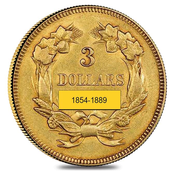 $3 Gold Indian Princess Head Ex-Jewelry (Random Year, 1854-1889)