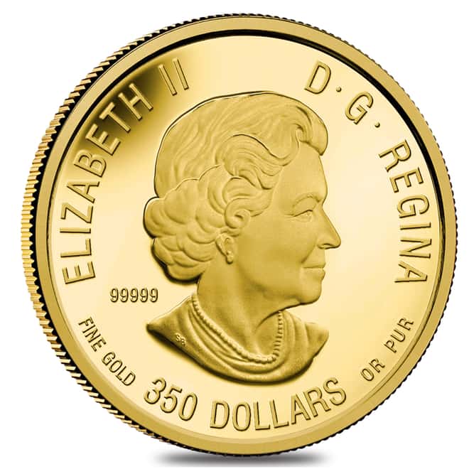 2014 1.125 oz $350 Canadian Majestic Moose Proof Gold Coin .99999 Fine (w/Box & COA) 