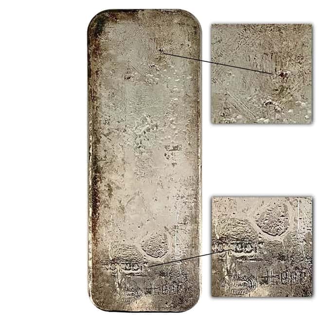 100 oz Johnson Matthey (JM) Silver Vintage Bar .999 Fine (Countermarks on Back)