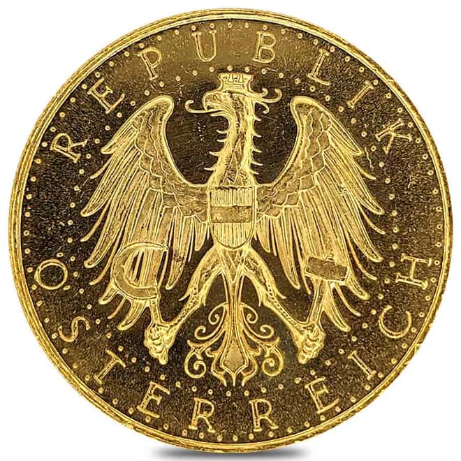 100 Schilling Austria Gold Coin Prooflike (Random Year, 1926-1934)