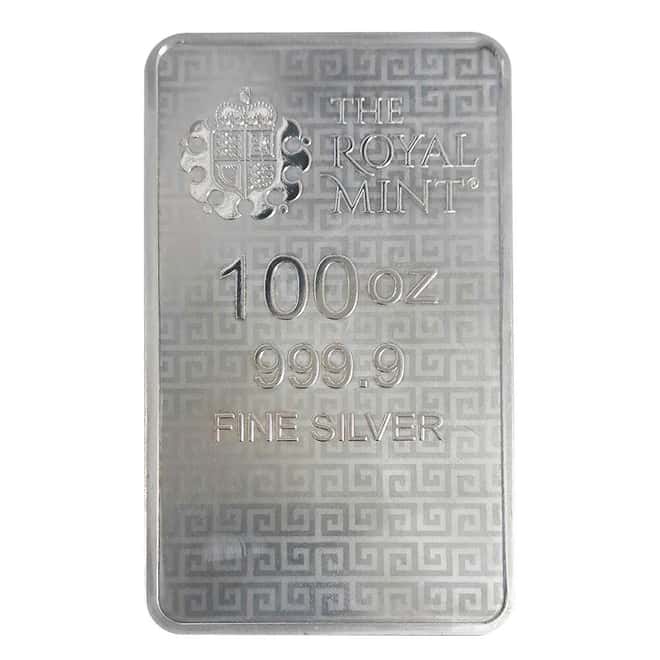 100 oz Great Britain Three Graces Silver Bar .9999 Fine